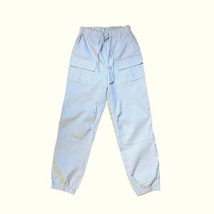 Hot & Delicious Women’s Cargo Jogger Light Blue Baggy Pant Size M